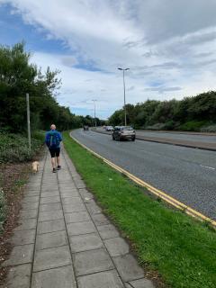 More road on the A1048 around to the far side of Victoria Harbour